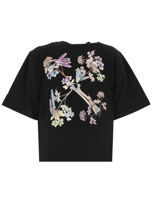 black/multicolour cotton signature Arrows motif floral OFF WHITE | OWAA124S24JER0021084